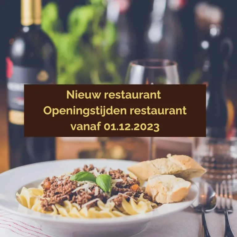 Nieuw restautant openingstijeden