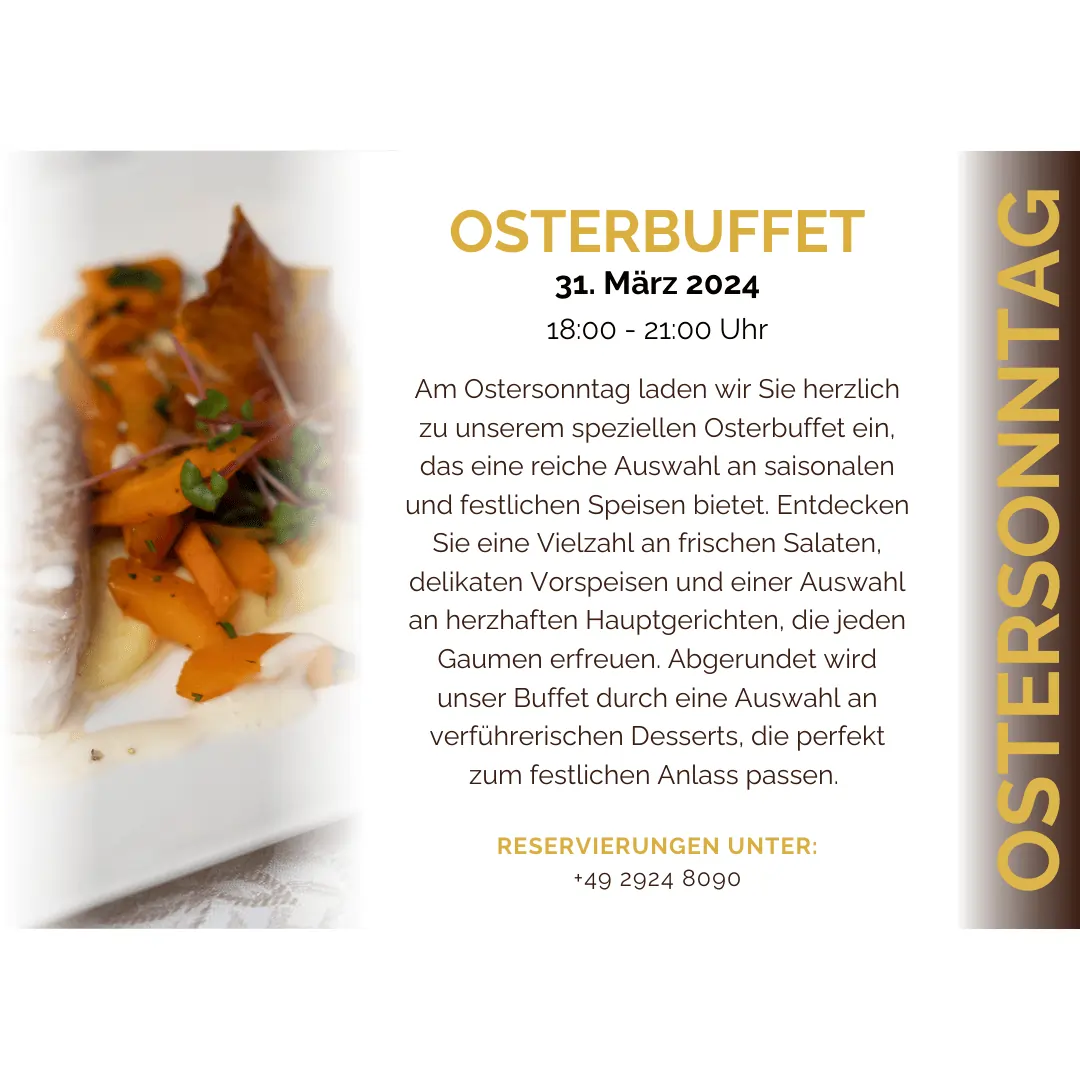 Osterbuffet am Ostersonntag abends 2024.